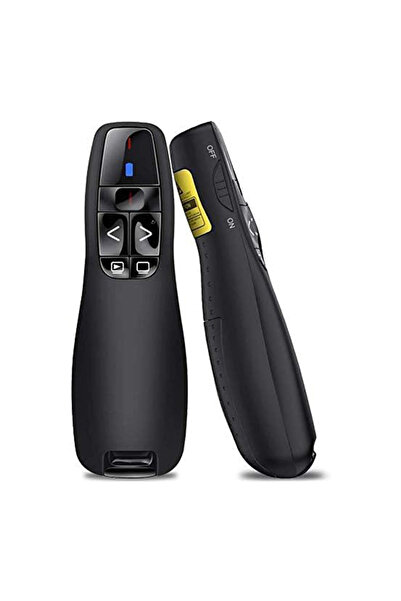 Choice جهاز عرض لاسلكي أسود R400 2.4 جيجاهرتز، جهاز تحكم عن بعد لتغيير الشرائح، ضوء أحمر، نقطة