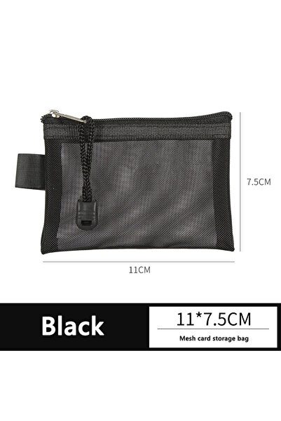 Choice Black 1/2/3Pcs Mesh Coin Bag Money Earphone Data Line Storage Bags Bus...