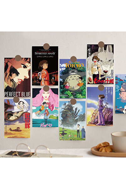 Choice مجموعة ملصقات جدارية مطبوعة متعددة الألوان من هاياو ميازاكي، 10 قطع، م...