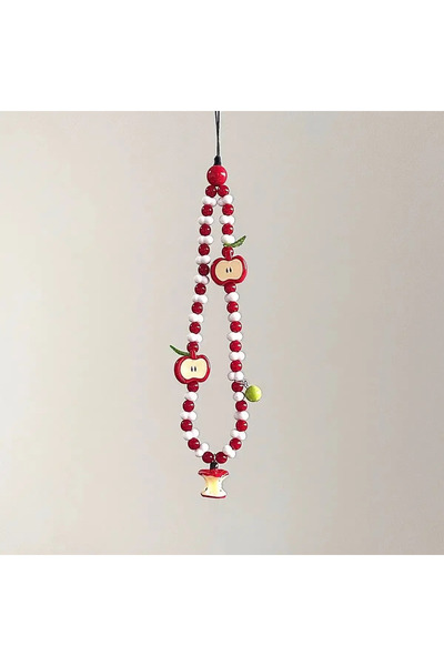 Choice قطعة واحدة من قلادة على شكل فاكهة لطيفة من الخرز الأبيض والأحمر مصنوعة...