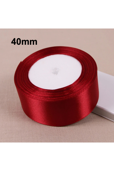 Choice شريط ساتان 40 مم، وجه واحد، شريط ساتان أحمر فاتح، 25 ياردة، لوازم يدوي...
