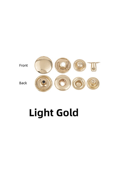 Choice36 طقم أزرار كبس معدنية ذهبية فاتحة اللون من WUTA، مقاس 10 مم (665)، 10...