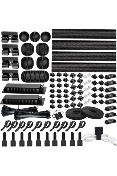 Choice 313PCS 313PCS Cable Management 4Cable Sleeve Split 35Cable Clips 12Cord Holder 22Cable Ties 30Adhesi