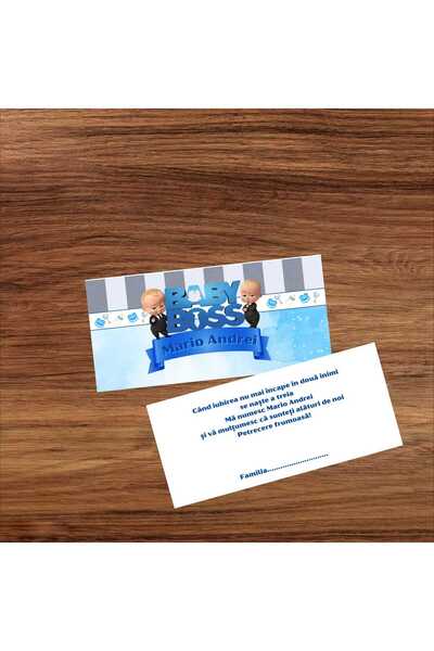 Aela.alc Set of 50 money envelopes for baptism with the theme of "Baby Boss" - Girl/Boy, made of cardboard with a pocket