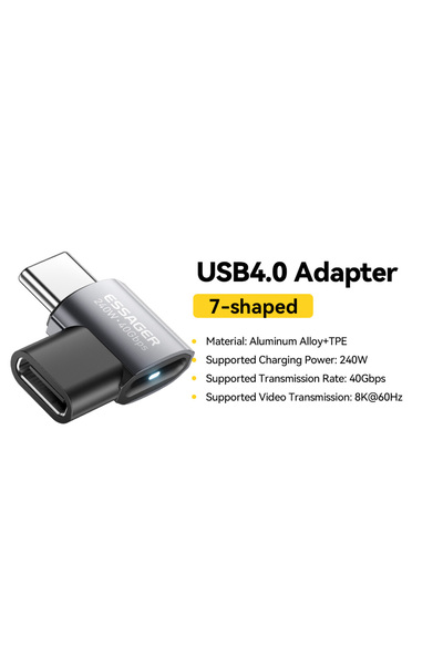 essager محول USB 4.0 OTG بسرعة 40 جيجابت في الثانية على شكل 7 محول شحن سريع 2...
