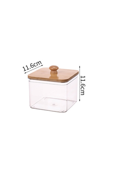 Choice S Laundry Powder Storage Box with Bamboo Lid, Cotton Swab Holder for Living Room Coffee Table Organ.