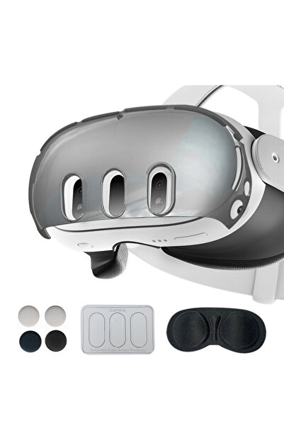 Choice غطاء عدسة كريستالي أسود لسماعات الرأس ميتا كويست 3 كيو 3 هوست، غطاء حم...