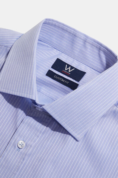 W Collection MAVİ UZUN KOLLU ÇİZGİLİ GÖMLEK