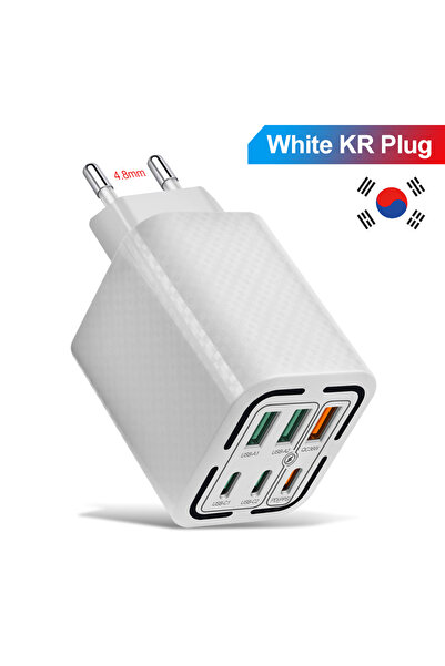 Choice BK320-3A3C KR White 3PD+3USB Charger Wall Adapter QC 3.0 Total 100W Fa...