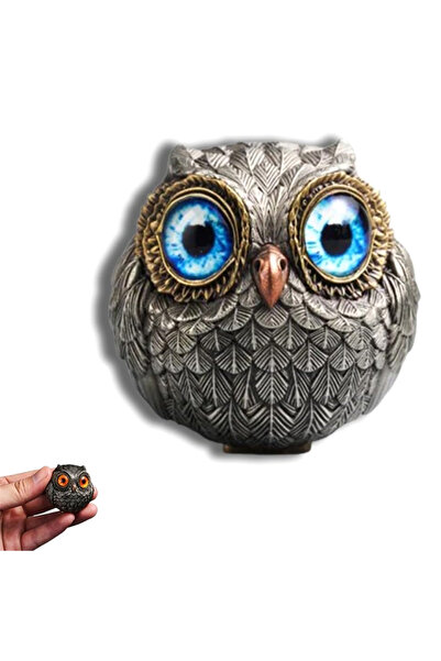 Choice زينة تمثال بومة كرتونية زرقاء لحارس البومة المحظوظة زينة بومة عيد المي...