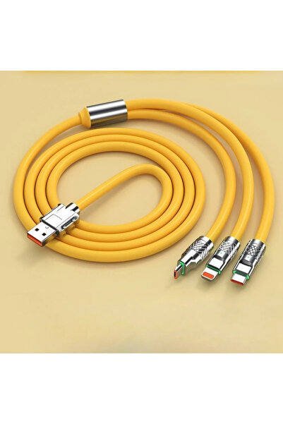 Choice 6 كابل USB 3 في 1 6A 120W كابل USB شحن سريع سلك بيانات لأجهزة iPhone م...