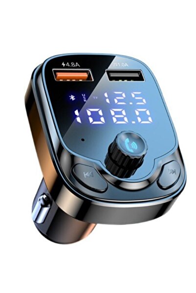 Choice جهاز إرسال FM 5.0 بلوتوث للسيارة أسود 4.8 أمبير، شاحن سريع 2 USB، QC3.0، شاحن سيارة USB من النوع C، مشغل MP3