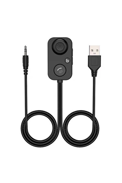 ALLOYSEED جهاز استقبال بلوتوث للسيارة أسود اللون، محول لاسلكي 5.1 AUX Audio 3...