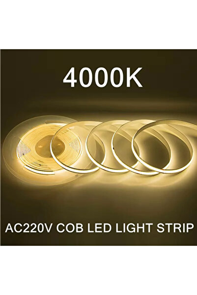 Choice 2m AC 220V 4000K-Natural White 1-5m COB LED Strip Light 220V Flexible ...