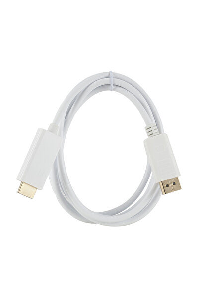 Choice كابل DP إلى HDMI أبيض بطول 1.8 متر، كابل محول DP إلى HDMI بدقة 1080 عا...