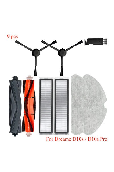 Choice طقم 2 لروبوت المكنسة الكهربائية دريم بوت D10s / D10s Pro، فرشاة جانبية رئيسية، فلتر هواء عالي الكفاءة، وسادة ممسحة