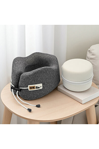 Choice 24x24x12 سم رمادي غامق وسادة على شكل حرف U من الإسفنج المرن لدعم الرقب...