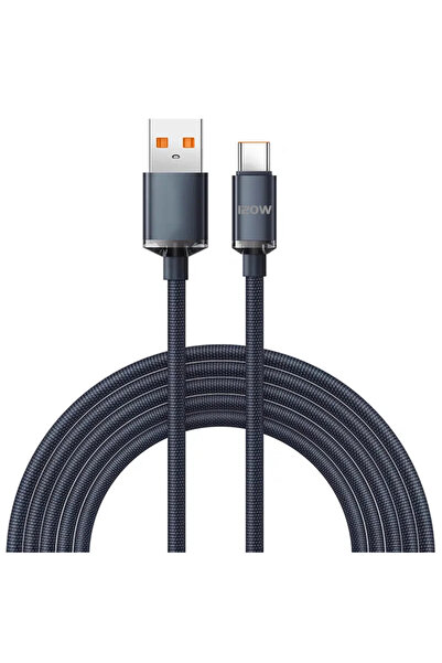 Choice كابل USB A أسود بطول 2 متر، كابل USB من النوع C بقدرة 120 وات، كابل شحن سريع من النوع C إلى النوع C، كابل شحن سريع من USB C