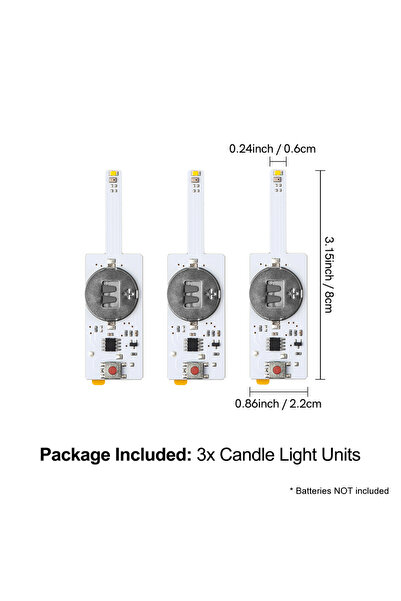 Choice1 3pcs 3-12pcs Blow-Out LED Candle Light for Light-Up Birthday Card,Cre...