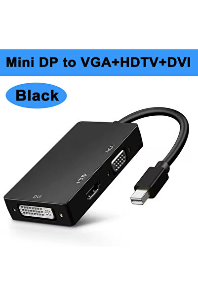Choice 1080P 60Hz Black Thunderbolt 3 In 1 Mini Display Port DP Male To HDMI-compatible VGA DVI Female Adap