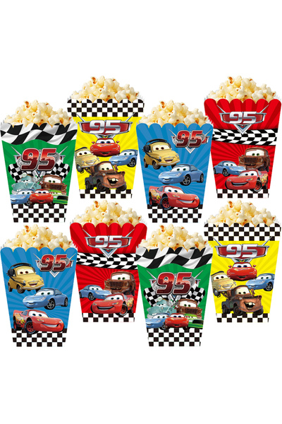 Choice 8pcs popcorn box 8/16pcs Disney Mcqueen Lightning Car Popcorn Box Snac...