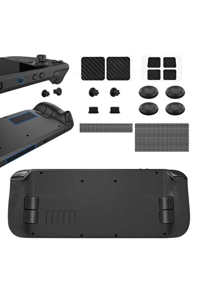 Choice مجموعة حماية سوداء لجهاز Steam Deck Host، ملصق زر لوحة التتبع، سدادة غ...