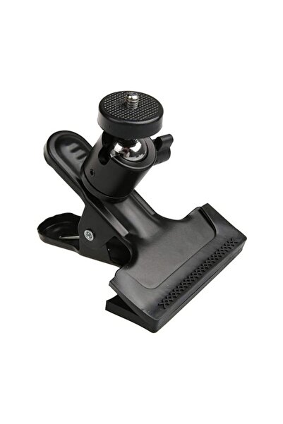 Choice black Metal Clip Clamp Holder Flash Auxiliary Desktop Live Streaming 360 Swivel Ball-Head 1/4" Screw
