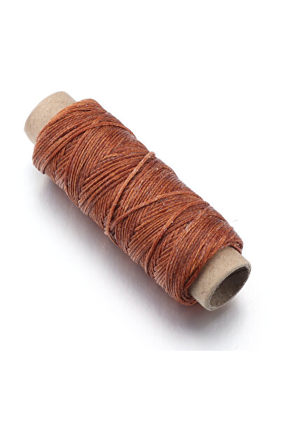 Choice خيط شمعي مسطح من البوليستر 150D بسمك 1 مم، لون بني، 50 ياردة/مجموعة، س...