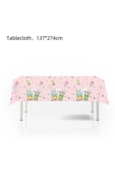 Choice Tablecloth 1pcs 20pcs Tea Party Theme Party Supplies Bubble Tea Birthd...