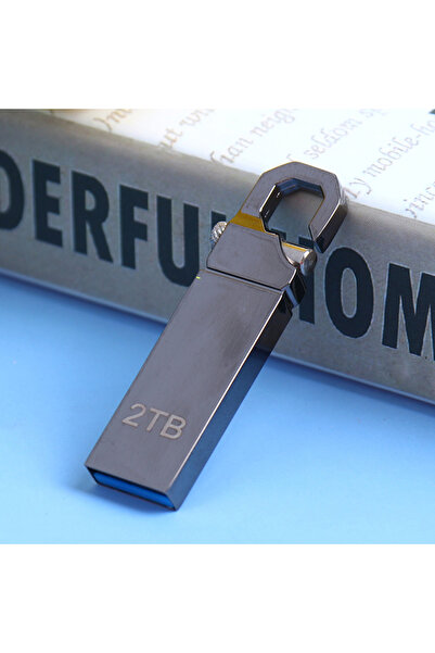 KOQZM محرك أقراص فلاش USB 3.0 عالي السرعة باللون الرمادي بسعة 2 تيرابايت للتخزين الخارجي U Disk