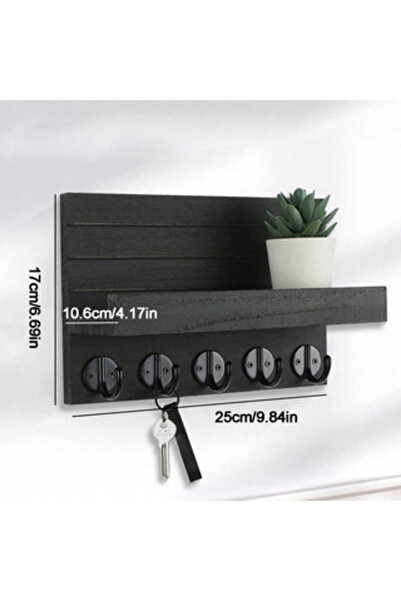 Choice Dark Khaki Wooden Key Holder for Entryway Decor Wall Mounted Organizer...