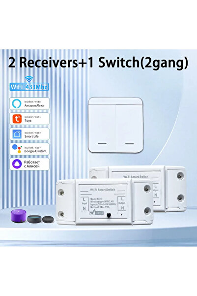 Choice 2 جهاز استقبال 1 مفتاح Tuya Wifi Switch 433MHz Universal Cutter 1/2/3 ...