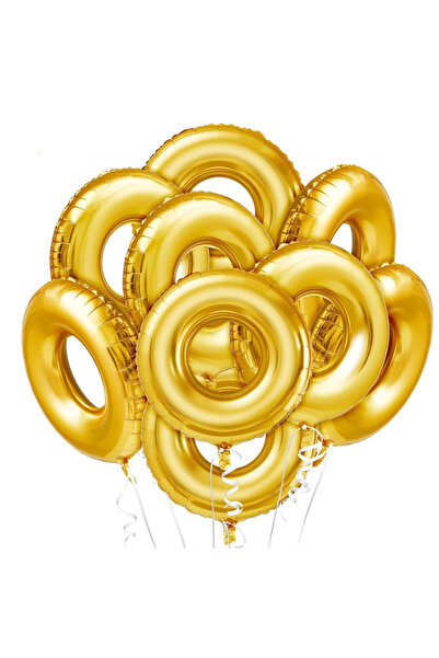 Choice As pic 10pcs Golden Hoop 1/5/10pcs New Golden Hoop Foil Balloons Birth...