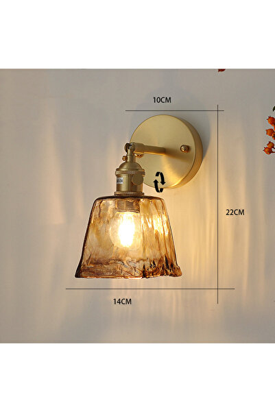 Choice A Nordic style retro Japanese style brass glass wall lamp Home bar restaurant bedroom bedside lamp .