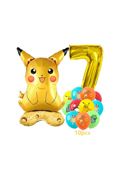 Choice عبوة واحدة من 7 قطع من بالونات بوكيمون واقفة على شكل شخصية كرتونية بيك...