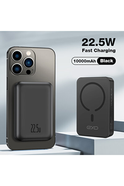 EYD بنك طاقة مغناطيسي 10000 مللي أمبير/ساعة 15 وات لاسلكي و20 وات سلكي مع شاشة رقمية LED