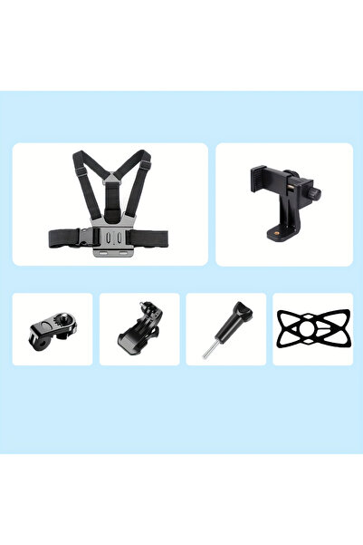 Choice حامل هاتف قابل للتعديل 6 في 1 7 في 1 على الصدر، مناسب لجميع أنواع الهو...