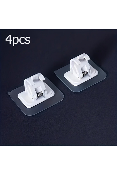 Choice 4pcs white Wall Mount Curtain Rod Bracket Set, Adjustable, Self-Adhesi...