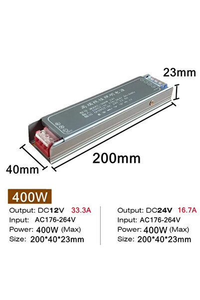 Choice محول طاقة تبديل 24 فولت 400 واط 12 فولت 24 فولت تيار متردد 176-264 فول...