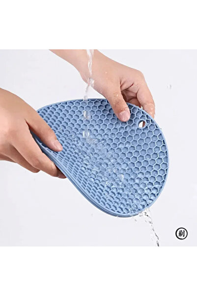 Choice قطعة واحدة من حصيرة السيليكون الدائرية المقاومة للحرارة الزرقاء، معزول...