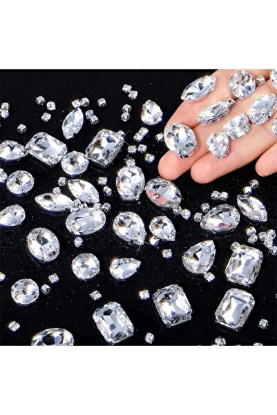 Choice 200 قطعة من أحجار الراين الزجاجية البيضاء، 100 قطعة من أحجار الراين ال...