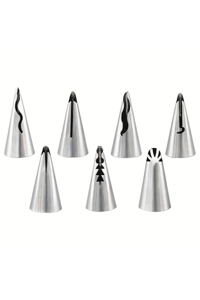 Choice مجموعة فوهات أنبوبية من الفولاذ المقاوم للصدأ مكونة من 7 قطع لتزيين ال...