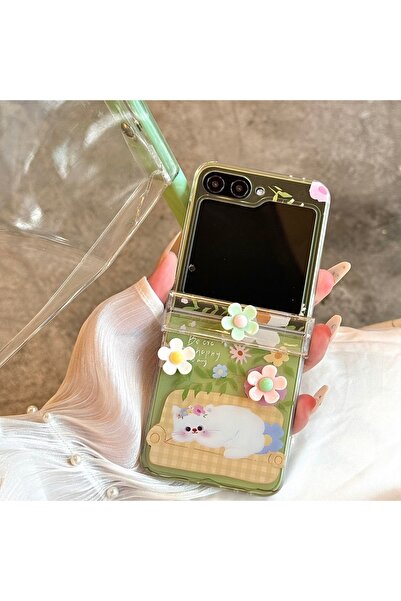 Choice جراب هاتف Galaxy Z Flip7 باللون الأخضر لهاتف Z Flip 7/6/5/4/3 FE مزود ...