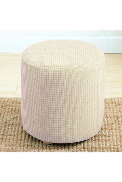 Choice غطاء مسند قدم دائري الشكل أبيض قطعة واحدة، غطاء مقعد، غطاء وسادة كرسي،...