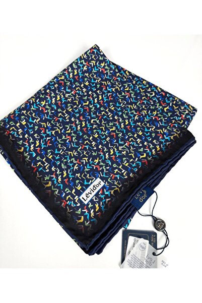 Levidor Eșarfă din mătase twill-0943 bleumarin