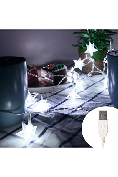 Choice سلسلة أضواء على شكل نجمة LED بيضاء بطول 10 أمتار و80 مصباح LED تعمل عب...