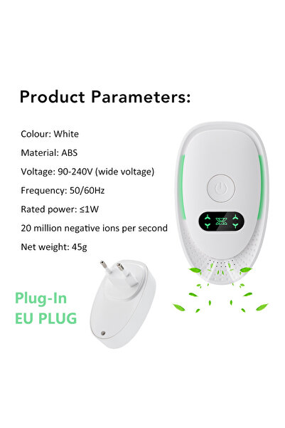 Choice مولد تنقية الهواء بالأيونات السالبة، قابس الاتحاد الأوروبي، 50 هرتز، معطر هواء محمول للمنزل، مؤين للحيوانات الأليفة/المجموعة