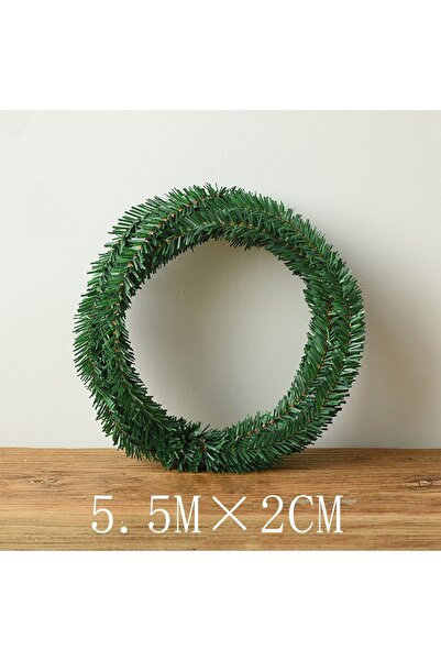 Choice 5.5 متر × 2 سم 5.5 متر إكليل نباتات اصطناعية خضراء زينة شجرة عيد الميل...