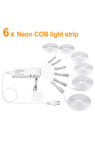 Choice شريط نيون LED أبيض دافئ بطول متر واحد، بطول 3.28 قدم، بمقبس طاقة أوروب...