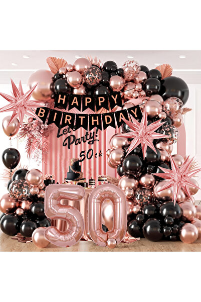 Choice طقم قوس البالونات CY8064-50 زينة عيد ميلاد ذهبية وردية للنساء - مفضلات...